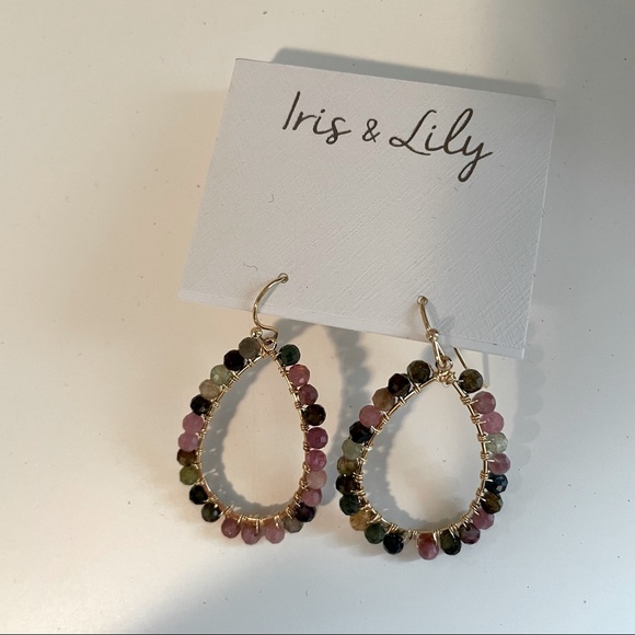 iris & lily Jewelry Nwt Iris Lily Gemstone Drop Earrings Poshmark